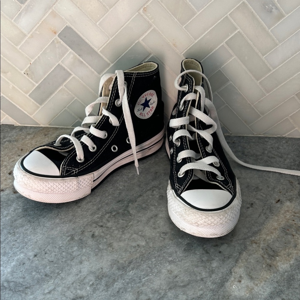 Converse Kids Black and White Chuck Taylor All Star EVA Lift Platform Shoes